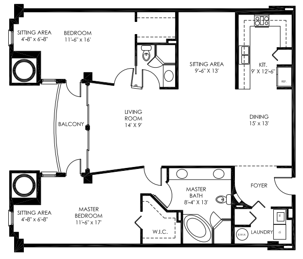 Floorplan - The Mediterranean at Young Circle