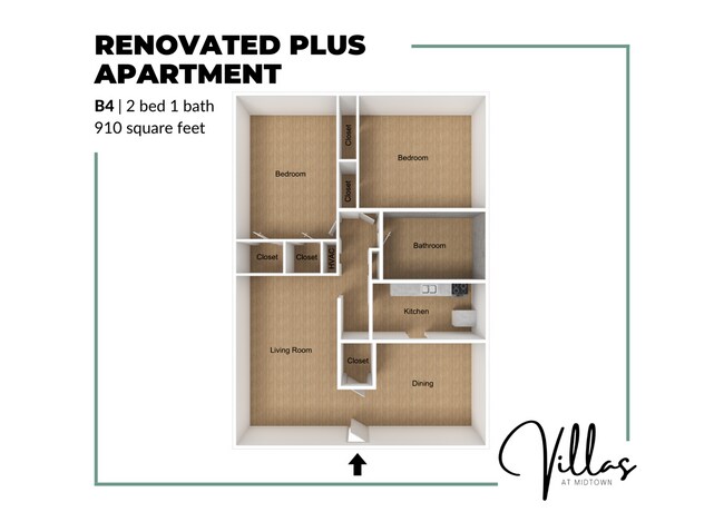 B4 Renovated Plus Floor Plan - Villas at Midtown