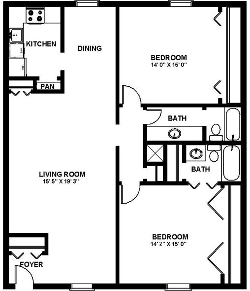 Two Bedroom H - Provincial North Apartments