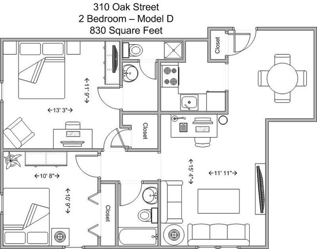 Model D - 310 Oak