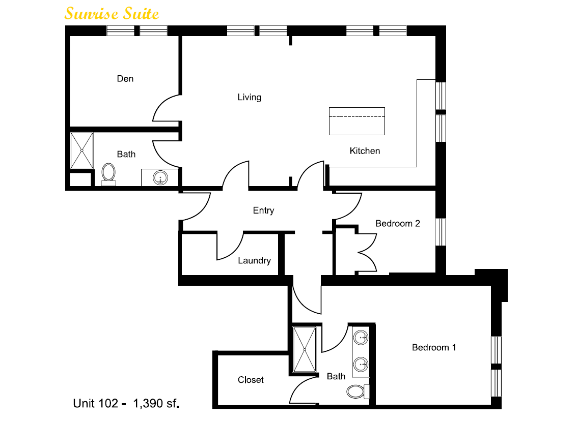 Sunrise suite layout - 107 Chestnut St E