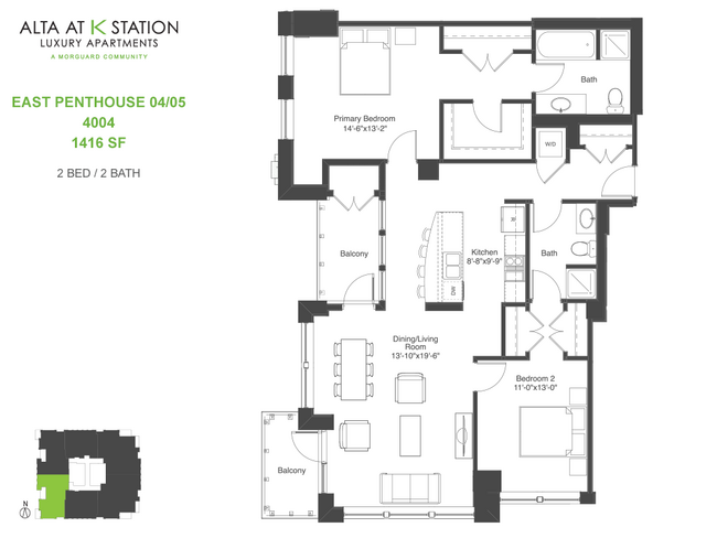 East Penthouse 04 & 05, Suite 4004 - Alta at K Station