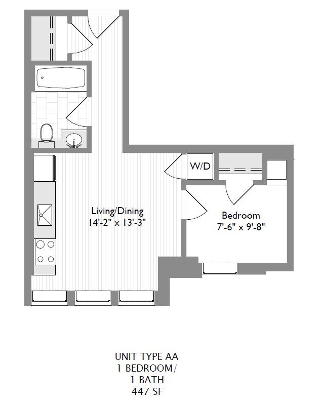 1-Bedroom 1-Bathroom | 474 sqft - ICON