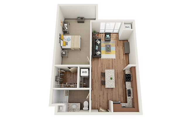 The Knoll Dinkytown A3 1x1 Floor Plan - The Knoll Dinkytown