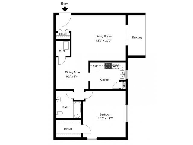 One Bedroom - OakTree Apartments