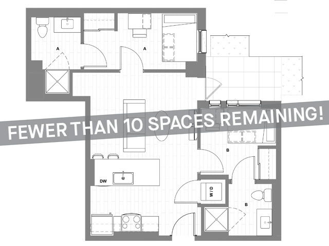 2x2 A Courtyard -- Fewer than 10 Spaces Remaining! - HERE Seattle Student Apartments