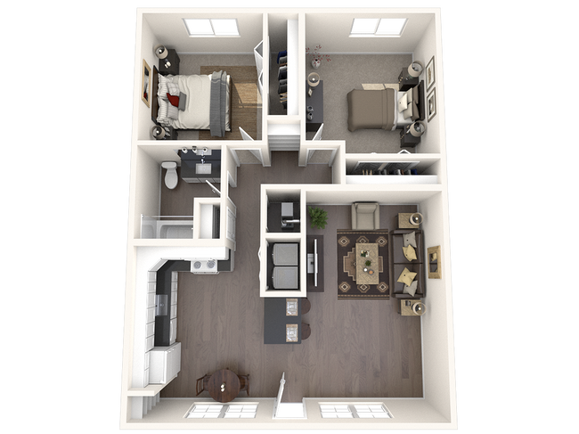 3D floor plan - The Guthrie Apartments