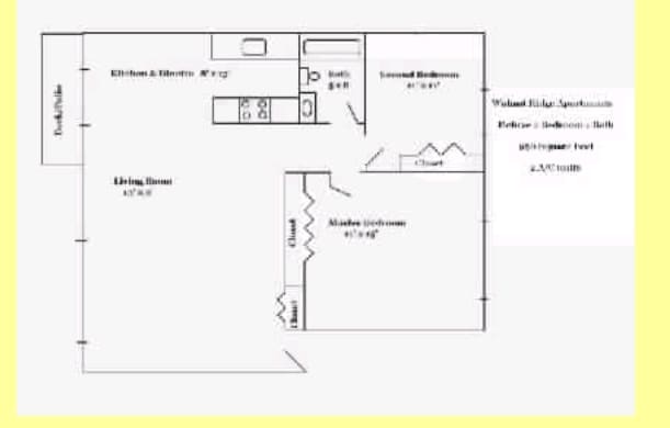 Blue Floor Plan - Walnut Ridge Apartments
