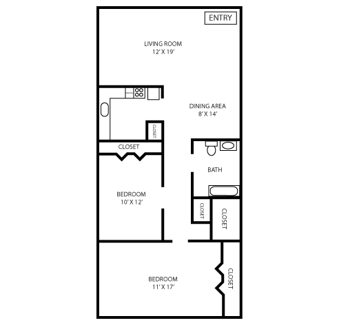 2BR/1BA - Colonial Gardens