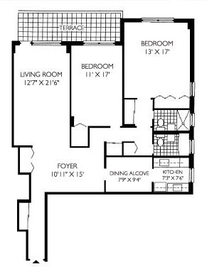 2BR/2BA - Parker Towers