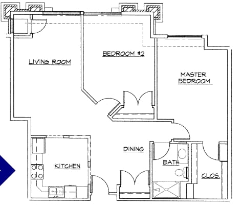 2BR/1BA - Central Square Apartments