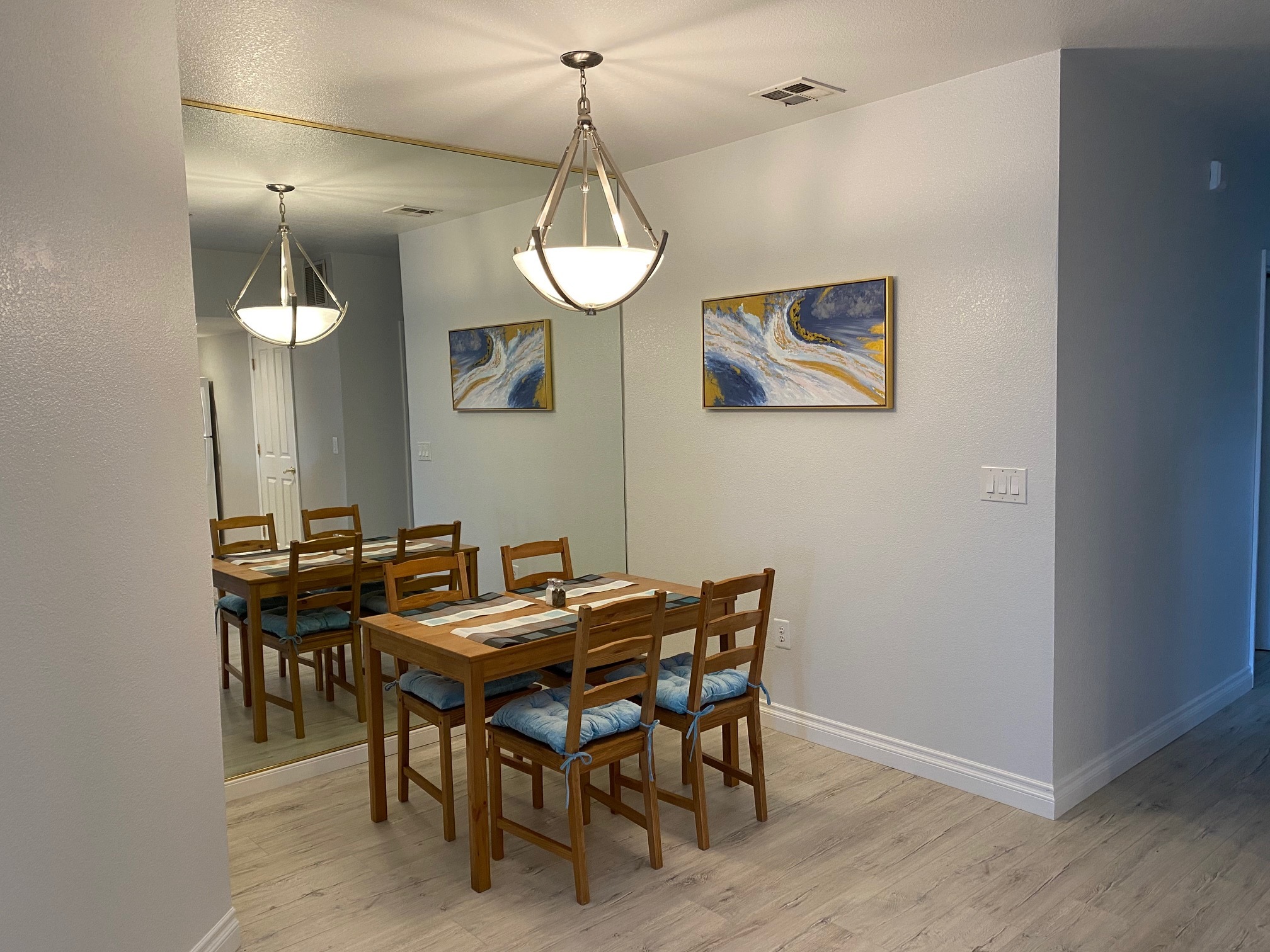 Dining area with extra barstools at counter - 215 Stone Pine Ln