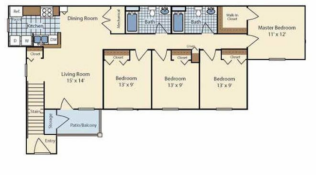 4 Bedroom, 2 Bathroom.JPG - Arbor at Water's Edge