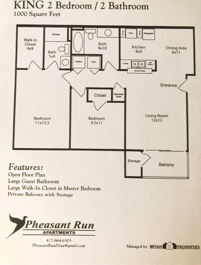 Floorplan - Pheasant Run Apartments by Bryan Properties