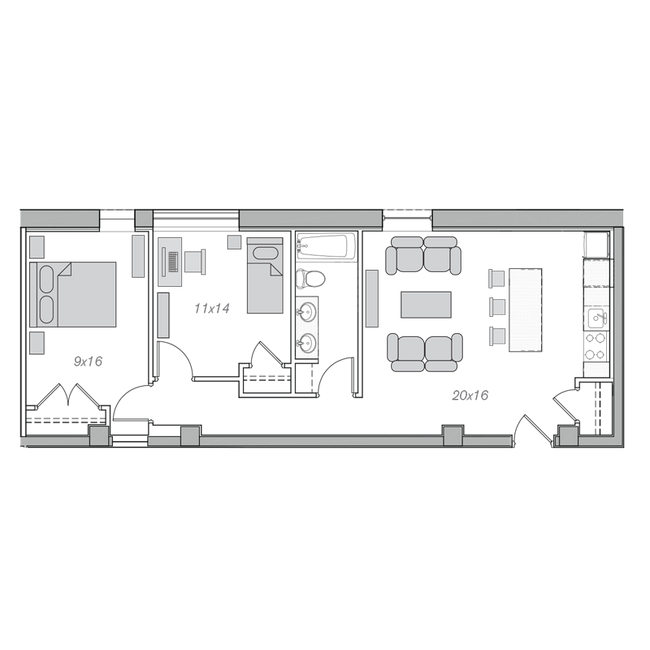 Floorplan - Embassy Tower Apartments