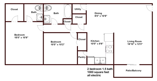 2BR/1.5BA - Stratford Apartments