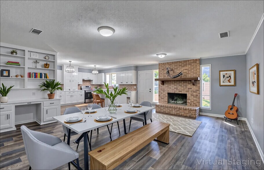 AI Staged Kitchen Dining Family Room - 11315 Ethan Allen Dr