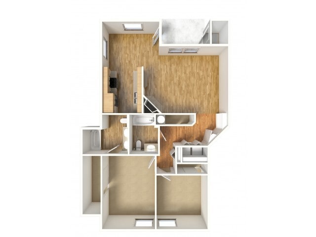 Spruce - Expanded 2/2 - First, Second, Third Floors - 1,048 SF - Sequoia Grove