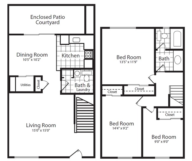 3BR/1.5BA - Walnut Creek Townhomes