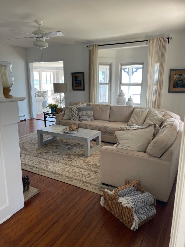 living room with 75" TV - 58 Linden Ave