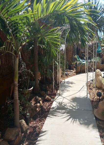 Pathway thru side gardens - 281 Kaikea St