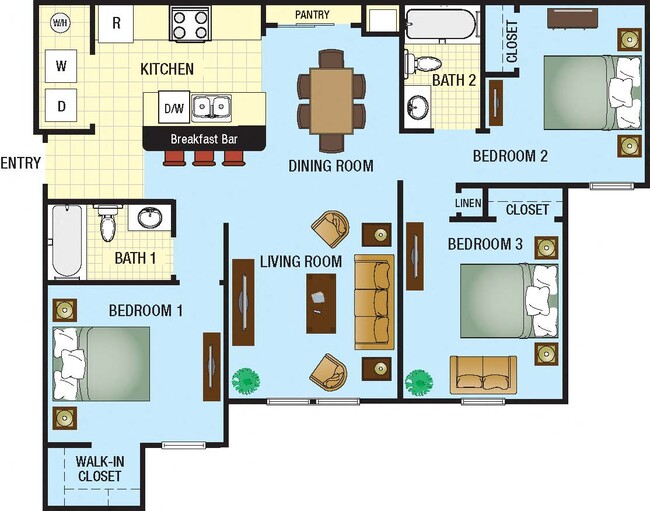 Floorplan - Osceola Bend Apartment Homes