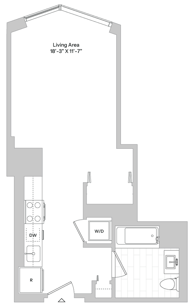 S6 | Studio | 1 Bath floor plan The Greyson - The Greyson