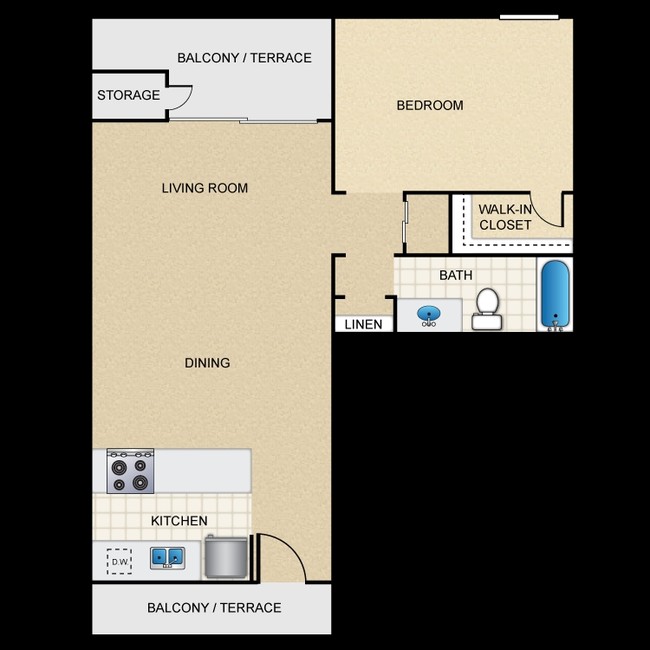 1BR/1BA - Union Park Apartments