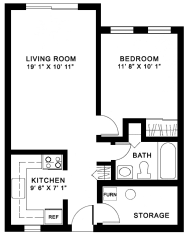 1BR/1BA - Murphy Blair Gardens Apartments