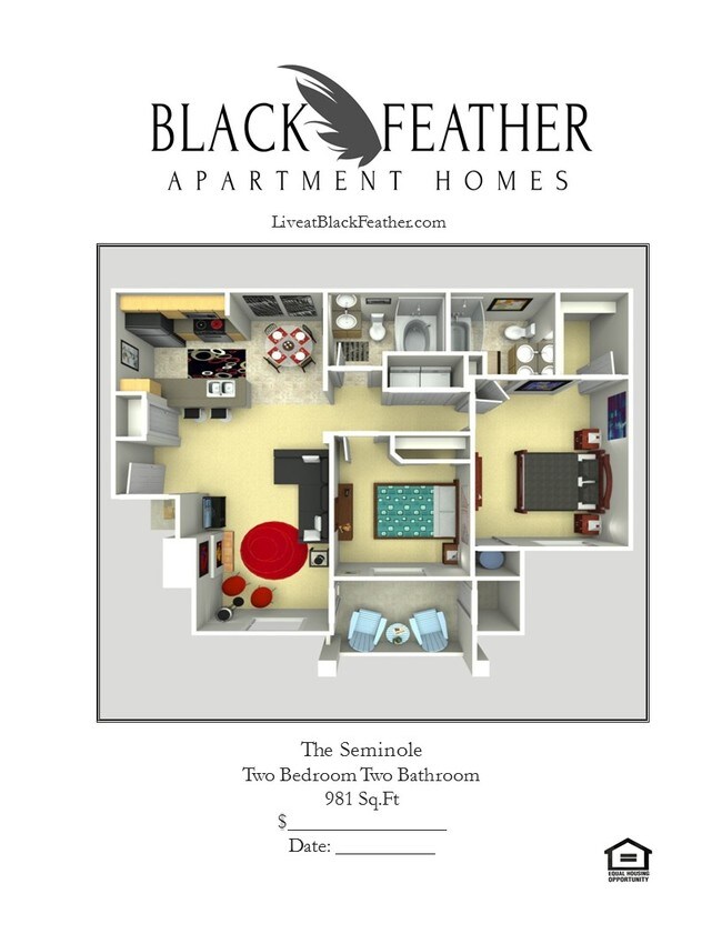 Floorplan - Black Feather Apartment Homes