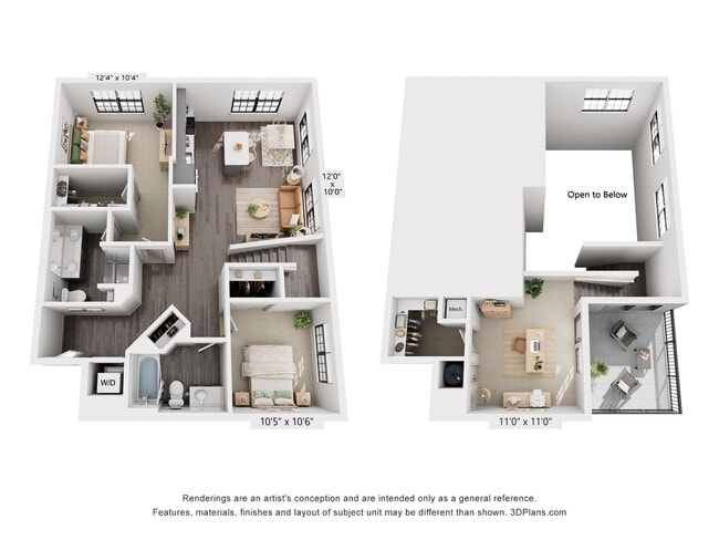 2 Bed, 2 Bath with Loft - B5L - The Whit