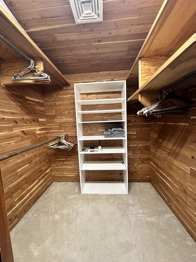 Cedar walk-in closet - 576 Marrett Rd