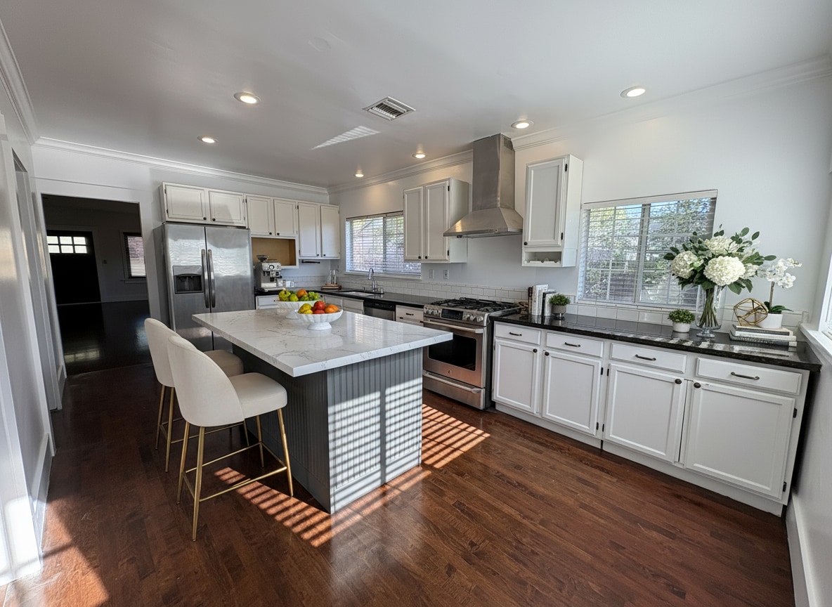 Virtually Staged kitchen-island not included. - 1740 Whitefield Rd