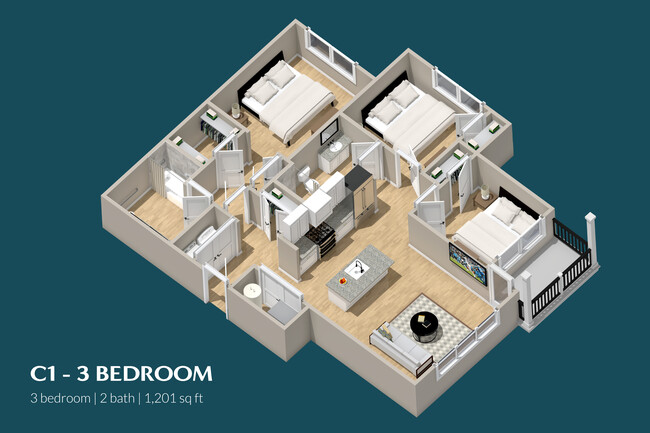 C1 - 3 Bedroom - 1651 Klockner LLC