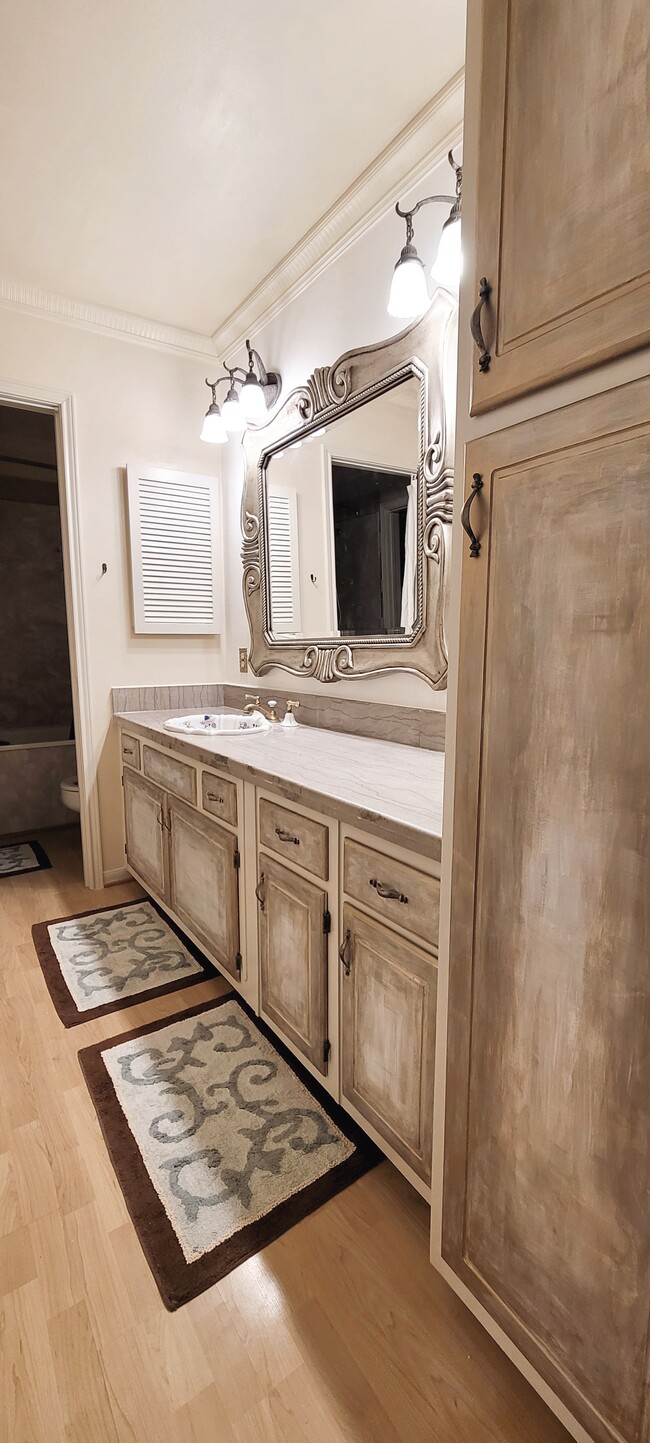 Looking From Master Bedroom Into Jack/Jill Bathroom Tub/Shower and Toilet Area - 416 Doucet Rd