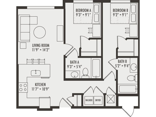 Juno Deluxe Plus 2x2 - Northside Apartments