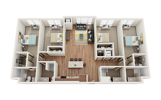 The Knoll Dinkytown D1 4x4 Floor Plan - The Knoll Dinkytown