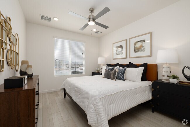 2BR, 2BA - 1,101SF - Primary Bedroom - Residences at Victory Ridge