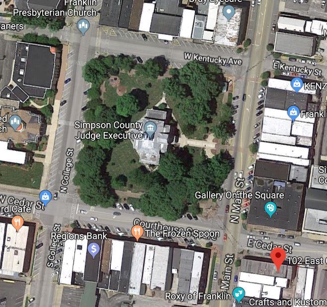 Steps from the beautiful downtown courthouse square, shopping, food and froyo. - 102 East Cedar St.