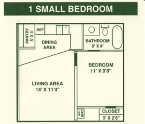 One Bedroom Small - Parkwood Apartments