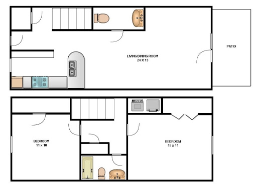 2 Bedroom 1.5 Bath Townhome - Sanctuary Apartments