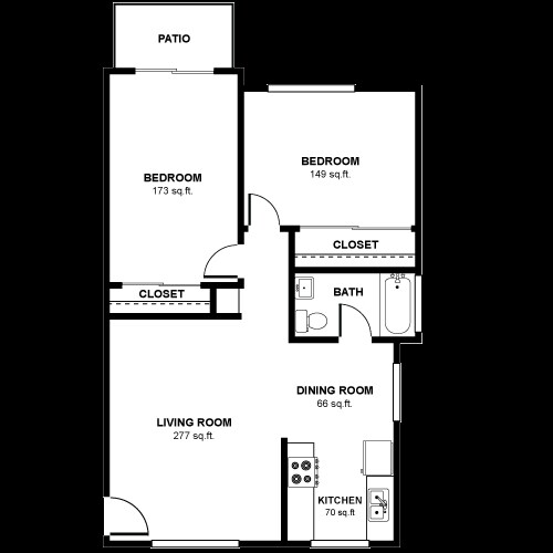 2BR/1BA - Arroyo Vista