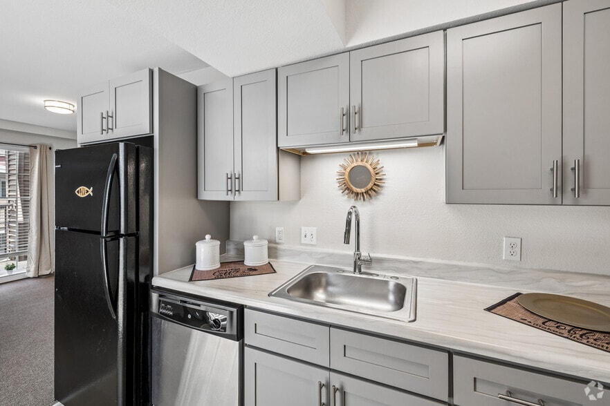1BR, 1BA - 536SF - Kitchen - Hillside Senior Apartment Homes