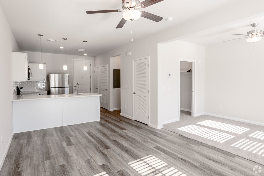 Studio - 634SF - Living Room/Kitchen - Crest at Stones Branch