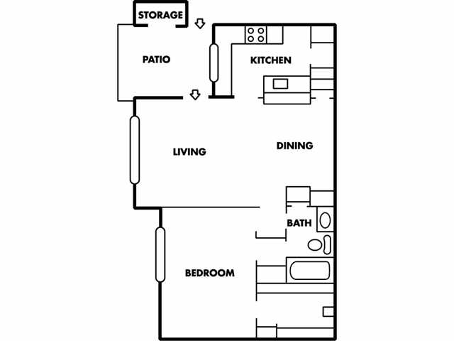 1 Bedroom - C - Bedford Creek Apartments