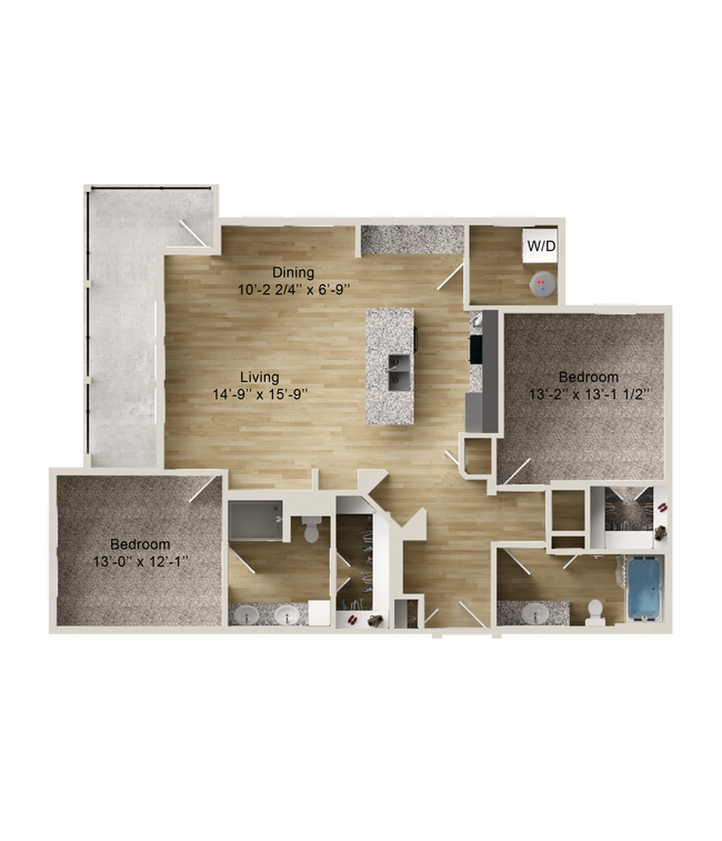 Two Bedroom Apartment in Greenville, TX with a wrap-around balcony - Aspire at Greenville