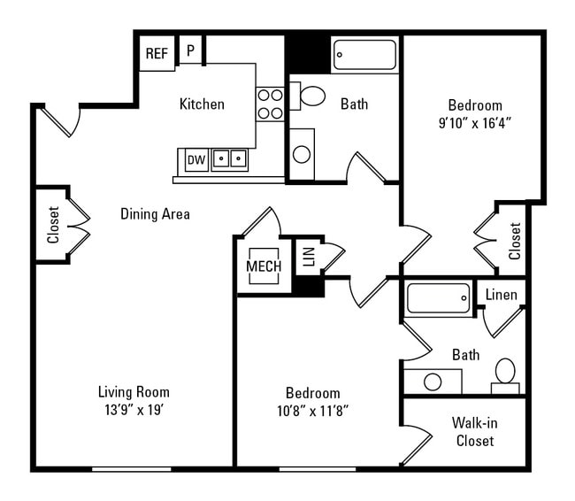 Floorplan - The Marquis at the Woods Apartment Homes