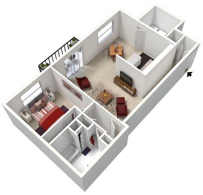 Rollingwood -1B1B - 1000 sqft - Holly 3D Furnished.jpg - Rollingwood