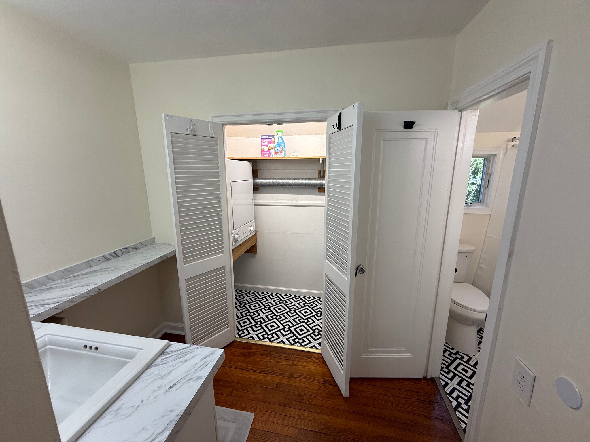 View of Bathroom, Laundry, and Changing area - 106 Morgan Ave