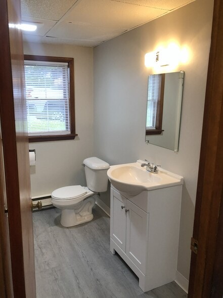 mirrored medicine cabinet, under-sink vanity, and a linen/storage closet - 2014 Willow Way Dr